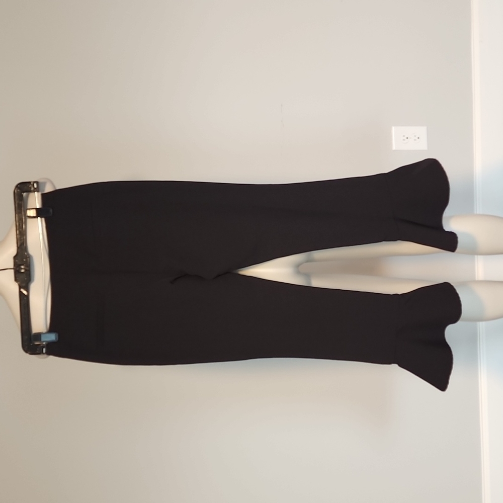 Rebecca Minkoff black cropped pants with ruffle hem-26 - Picture 3 of 8